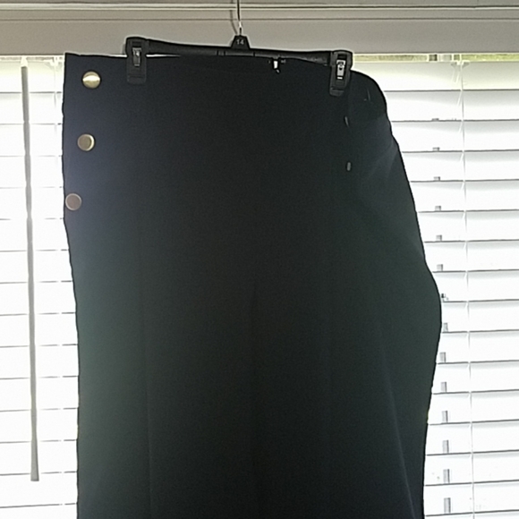 Navy high waisted wide leg trouser - Picture 4 of 7